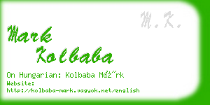 mark kolbaba business card